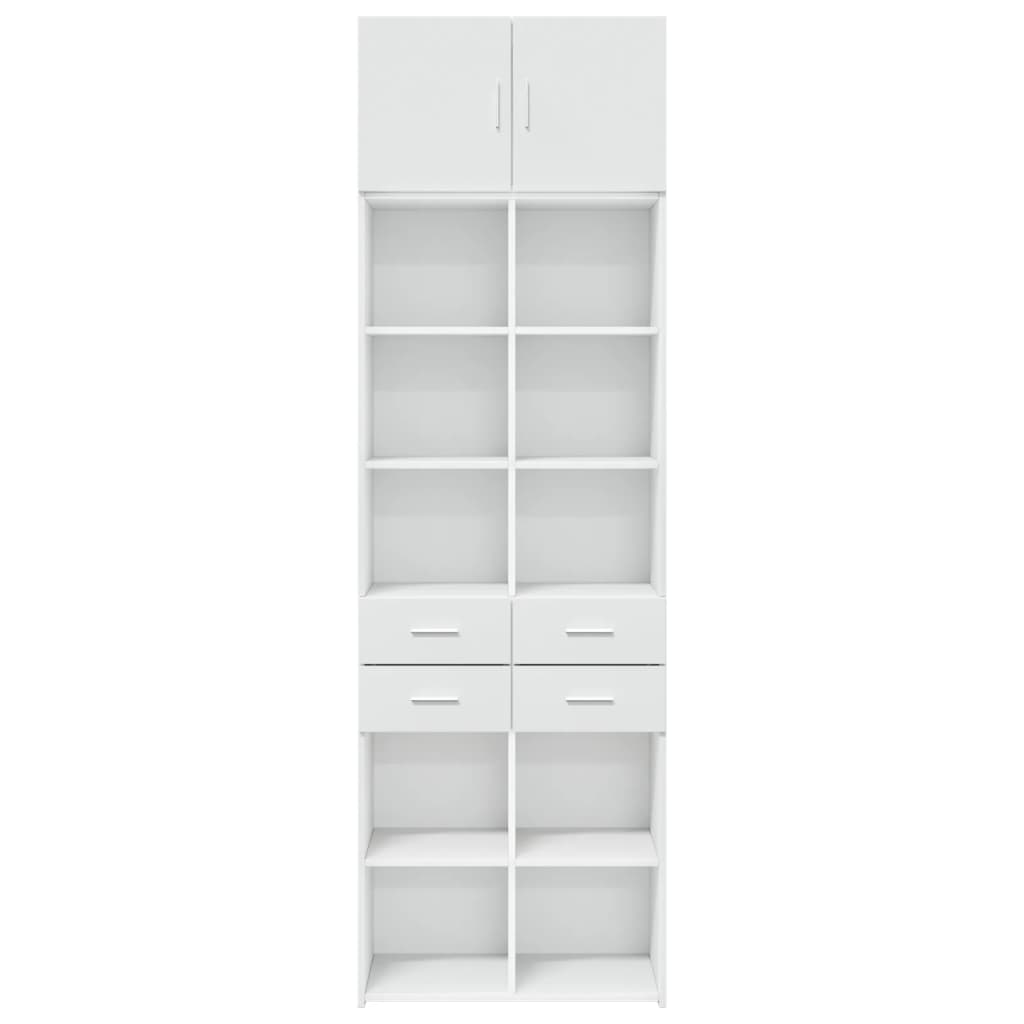 opbevaringsskab 70x42,5x225 cm konstrueret træ hvid