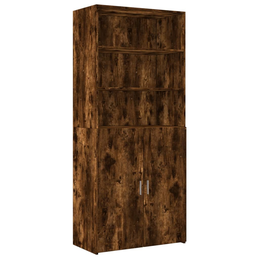 skab 80x42,5x249 cm konstrueret træ røget egetræsfarve