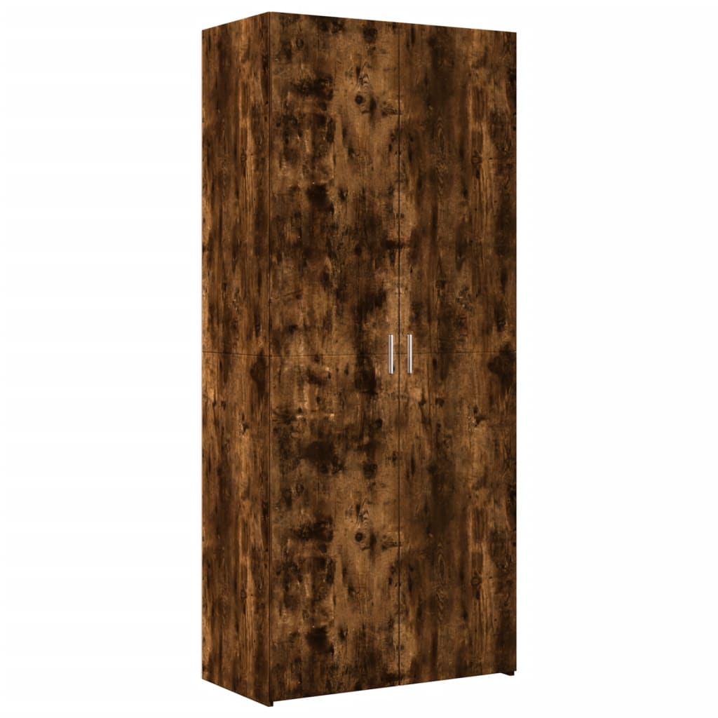 skab 80x42,5x249 cm konstrueret træ røget egetræsfarve