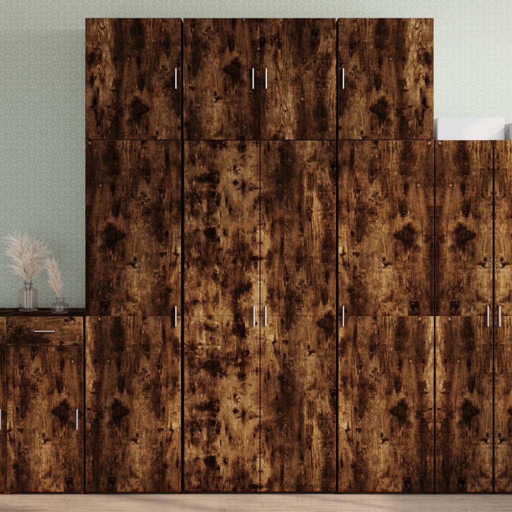 skab 80x42,5x249 cm konstrueret træ røget egetræsfarve