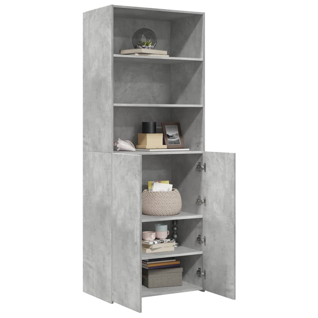 skab 70x42,5x185 cm konstrueret træ betongrå