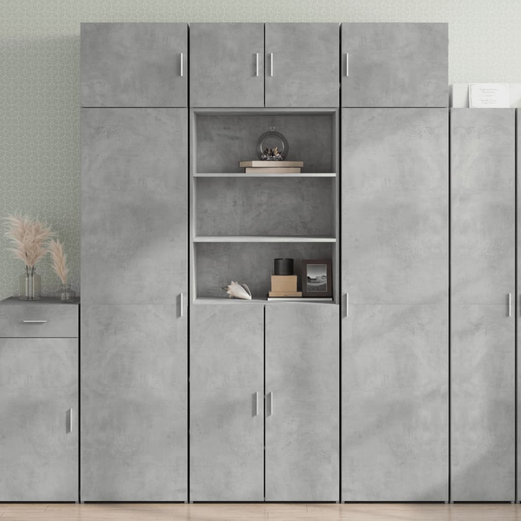 skab 70x42,5x185 cm konstrueret træ betongrå