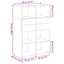 reol 80x42,5x124 cm konstrueret træ sort