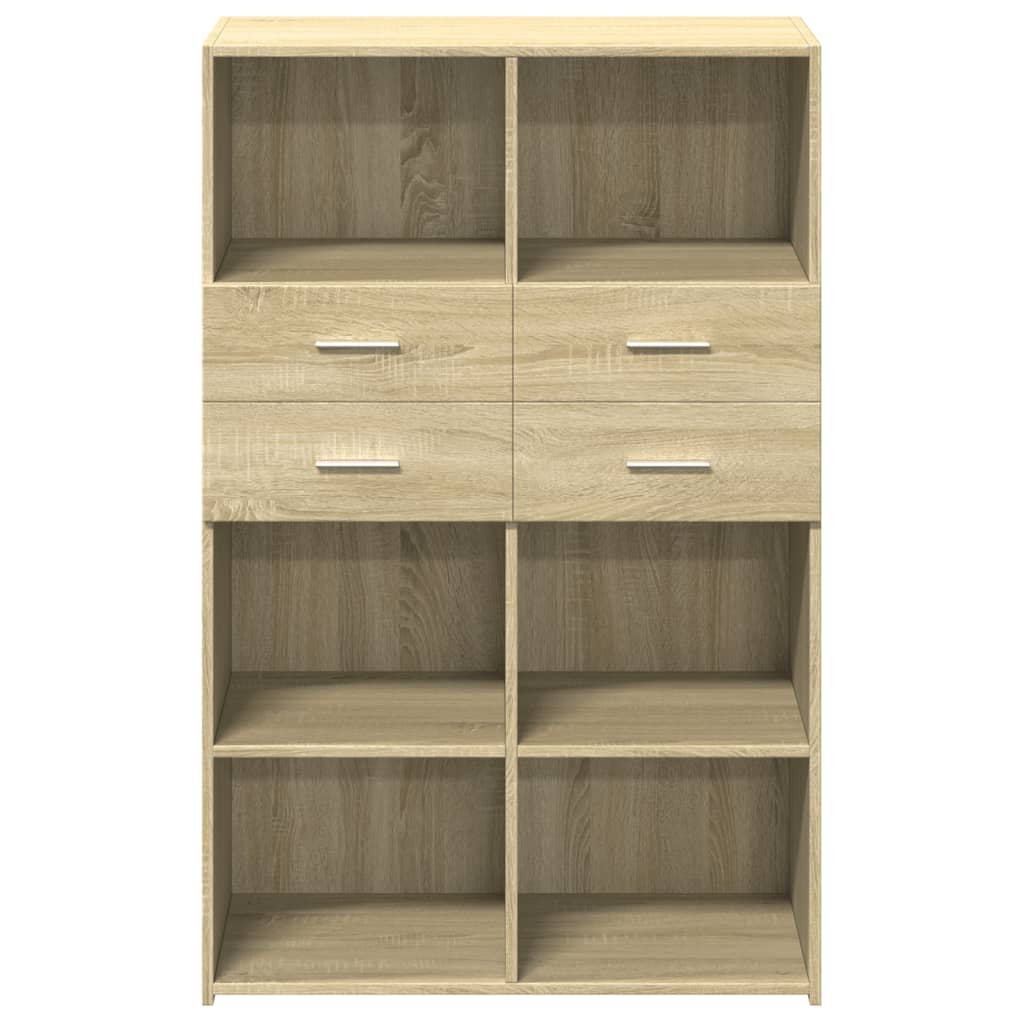 reol 80x42,5x124 cm konstrueret træ sonoma-eg
