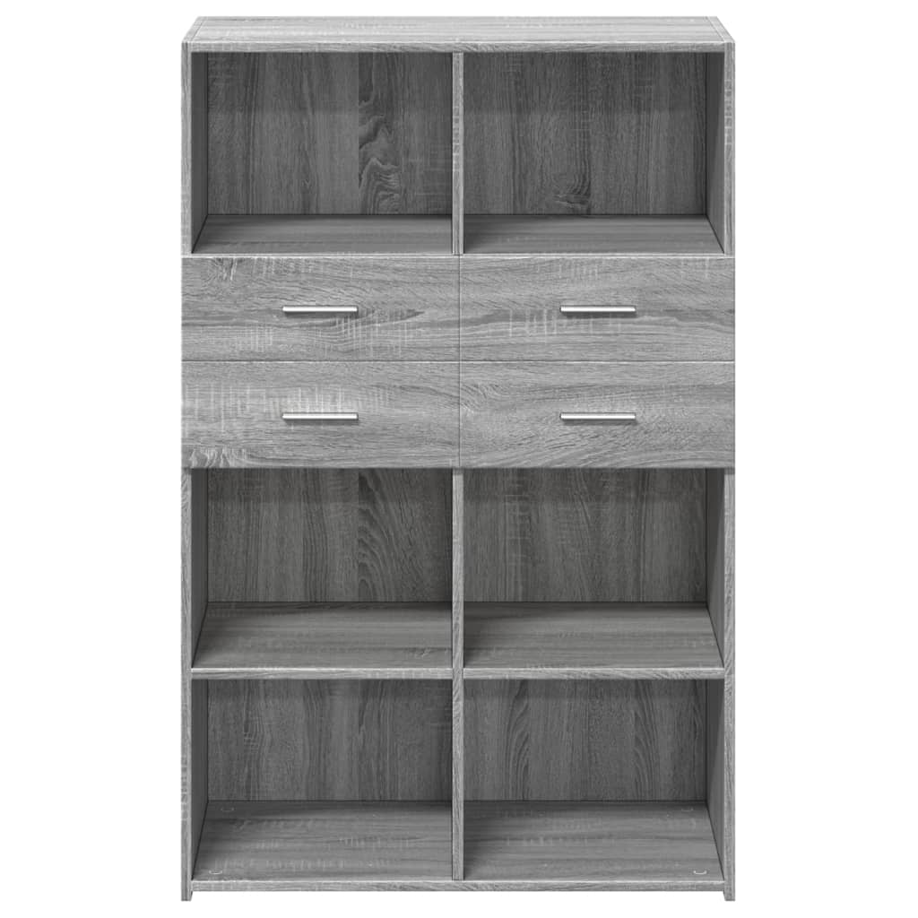 reol 80x42,5x124 cm konstrueret træ grå sonoma-eg