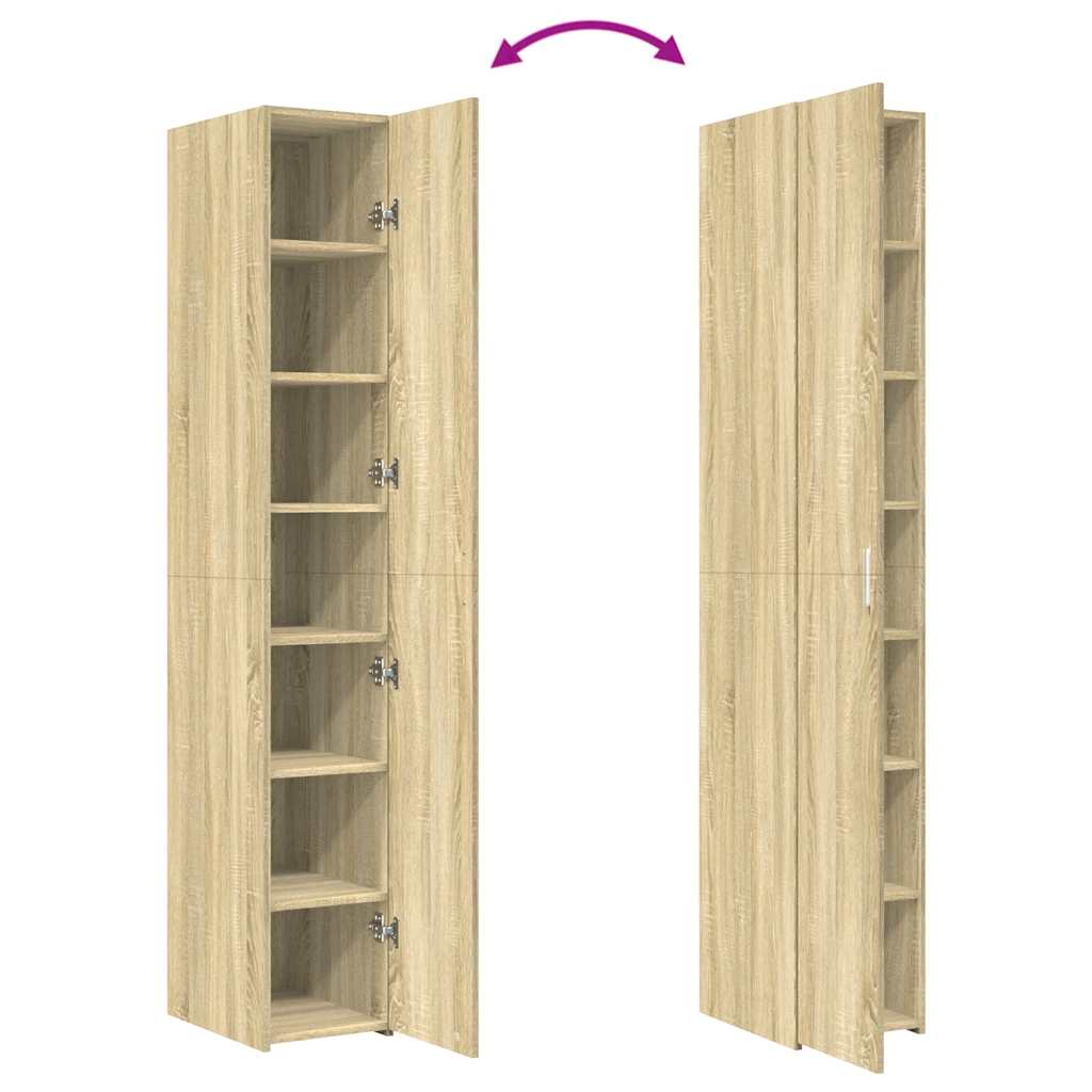 reol 30x42,5x185 cm konstrueret træ sonoma-eg