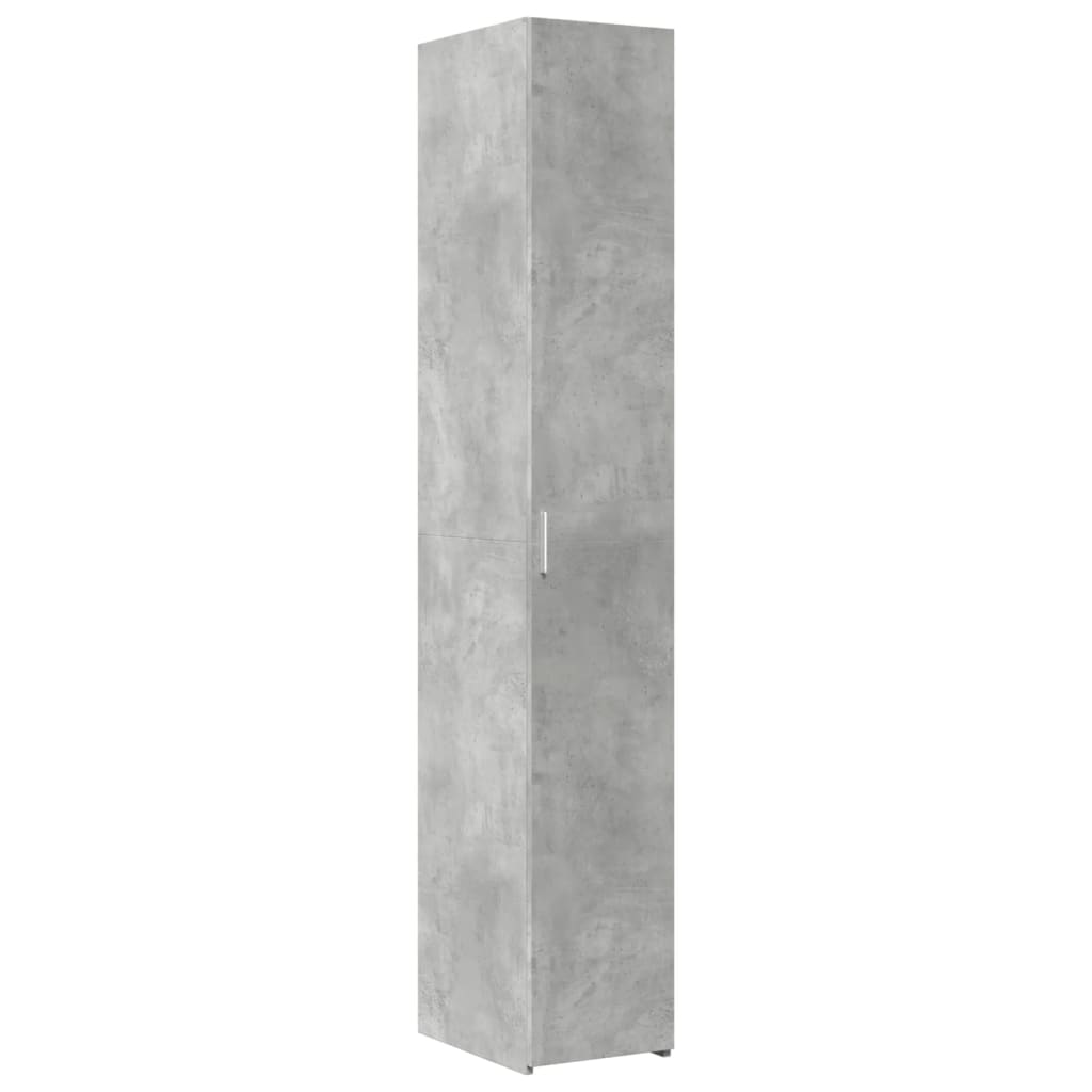 reol 30x42,5x185 cm konstrueret træ betongrå