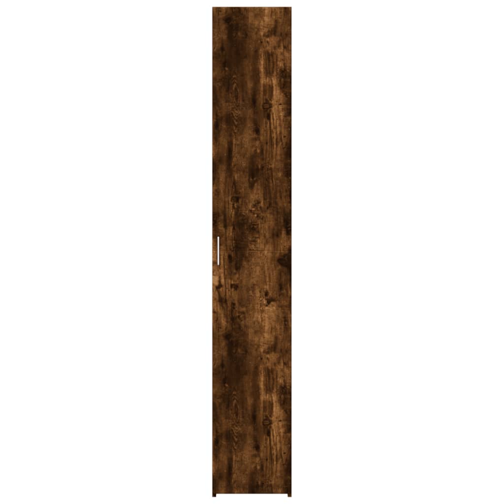 reol 30x42,5x185 cm konstrueret træ røget egetræsfarve