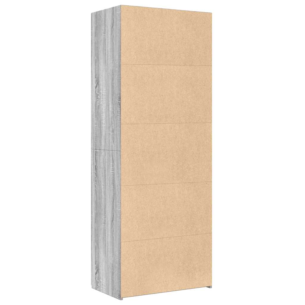 skab 70x42,5x185 cm konstrueret træ grå sonoma-eg