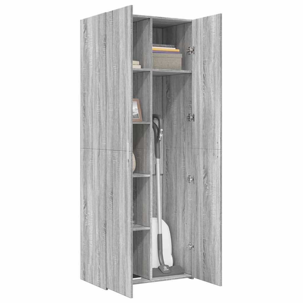 skab 70x42,5x185 cm konstrueret træ grå sonoma-eg