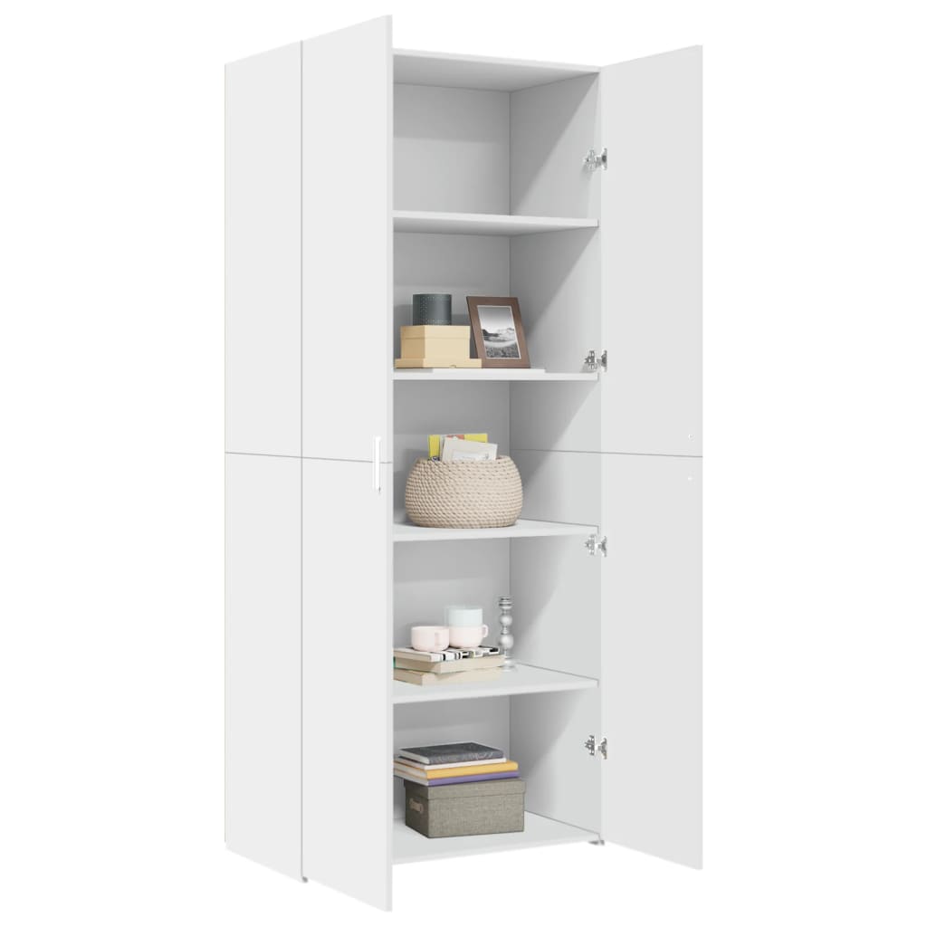 skab 80x42,5x185 cm konstrueret træ hvid