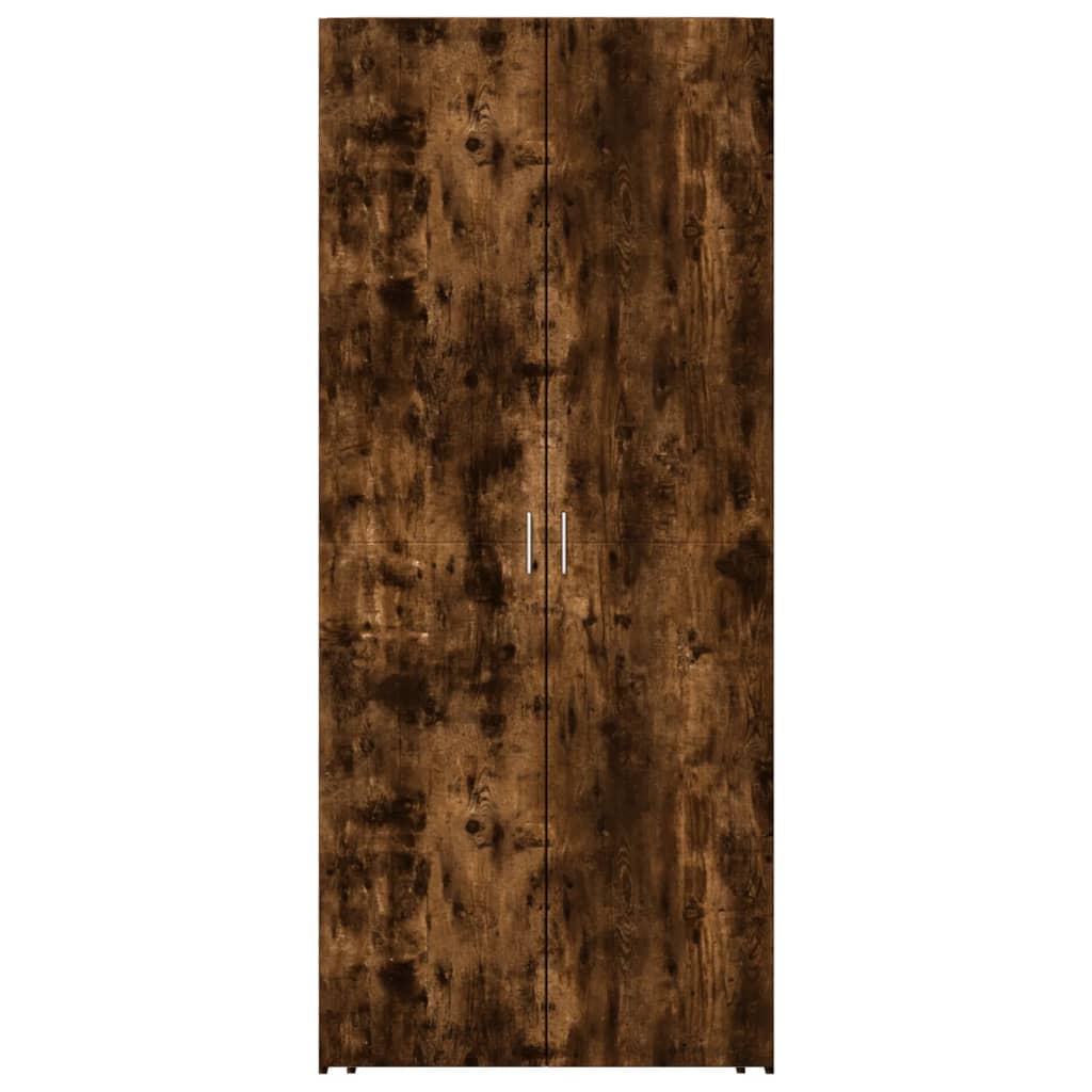 skab 80x42,5x185 cm konstrueret træ røget egetræsfarve