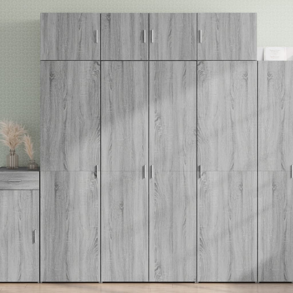 skab 80x42,5x185 cm konstrueret træ grå sonoma-eg