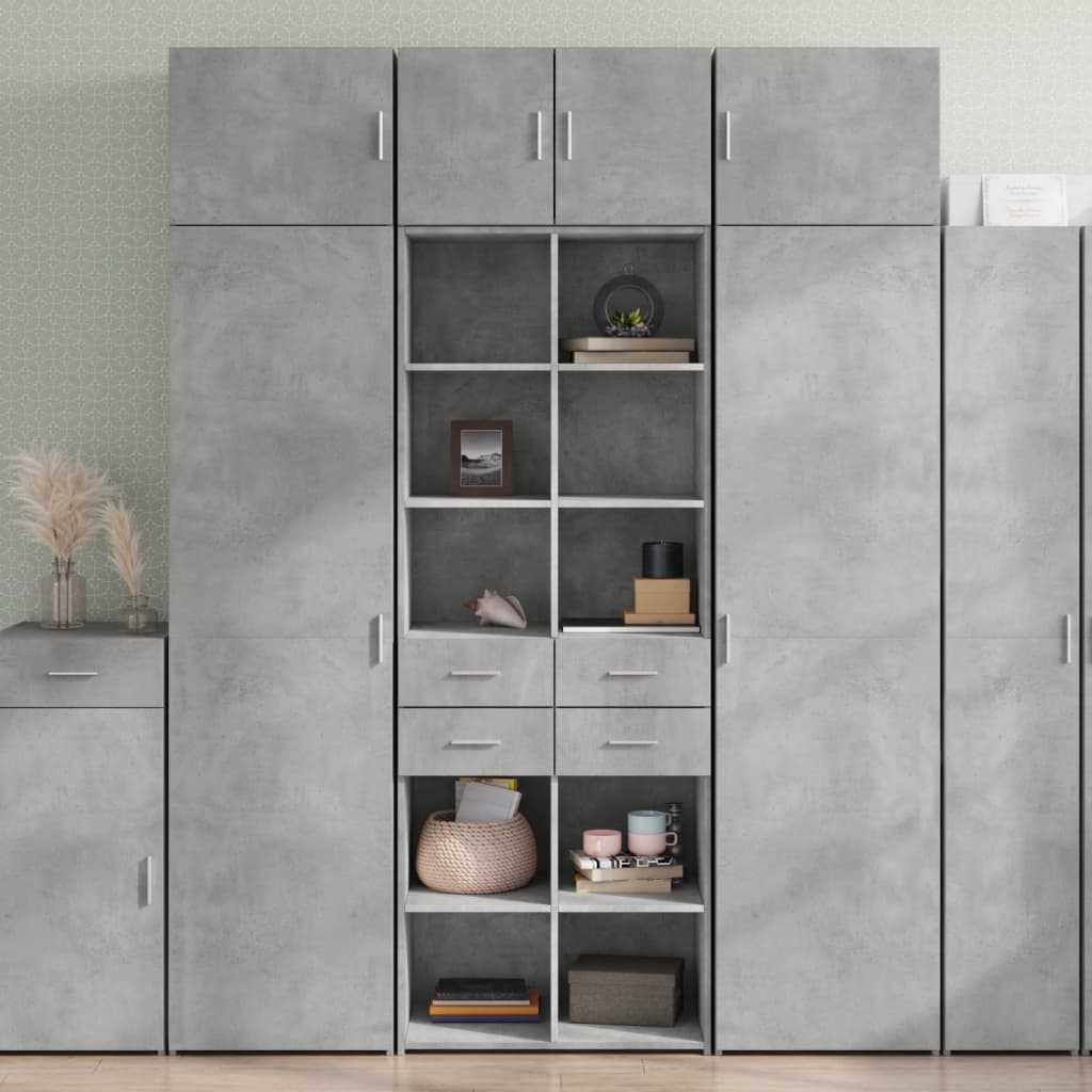 skab 70x42,5x185 cm konstrueret træ betongrå