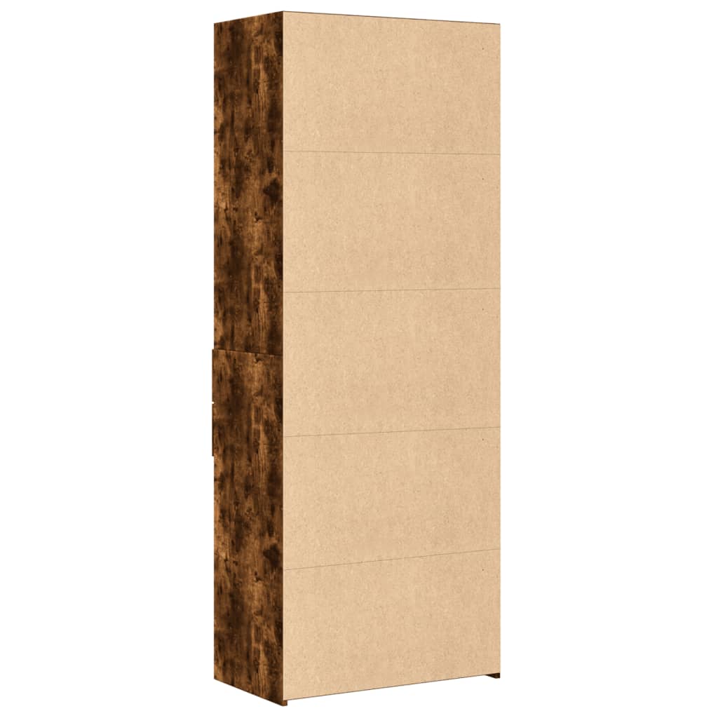 skab 70x42,5x185 cm konstrueret træ røget egetræsfarve