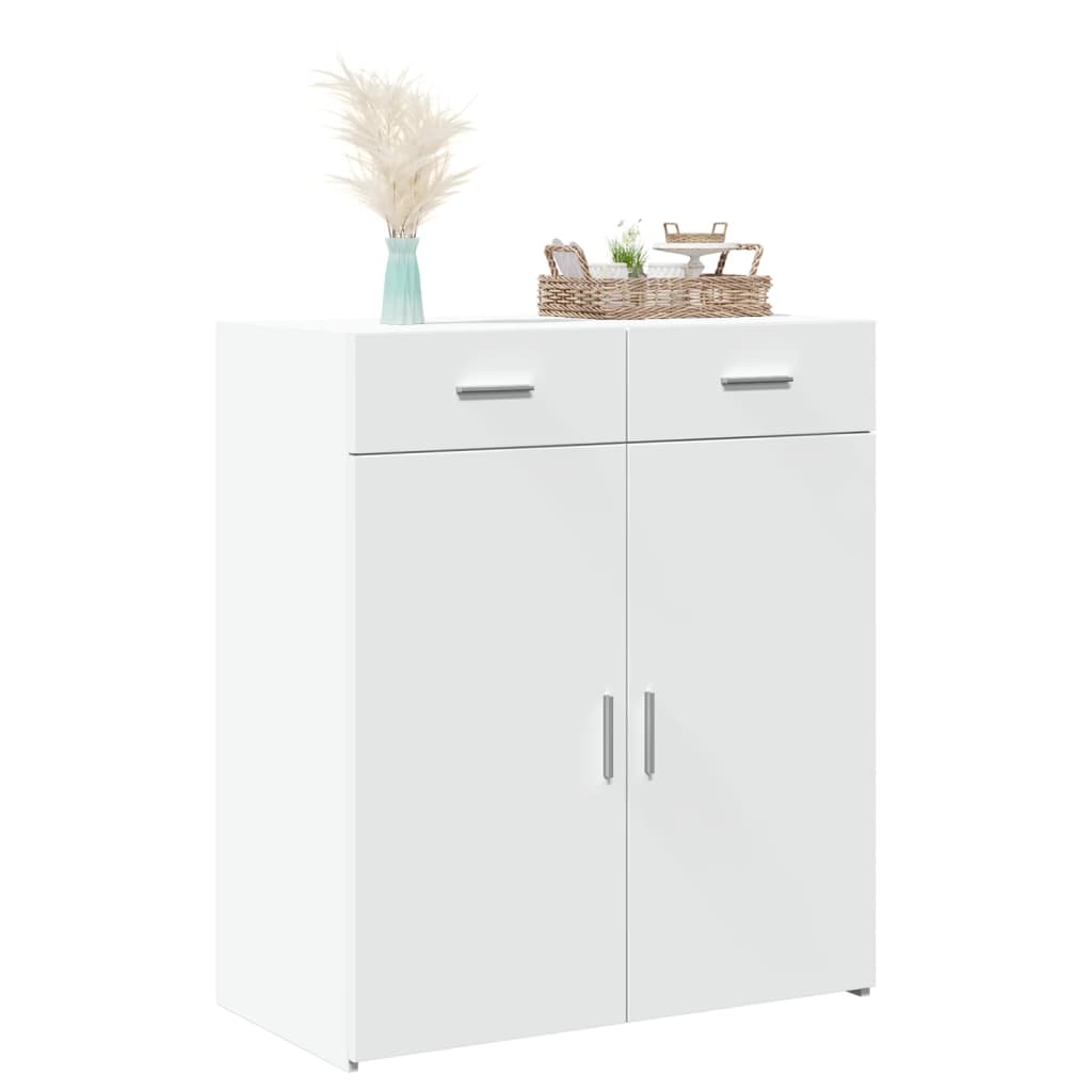 skænk 80x42,5x93 cm konstrueret træ hvid