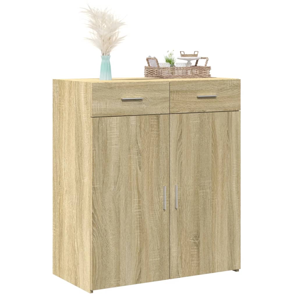 skænk 80x42,5x93 cm konstrueret træ sonoma-eg