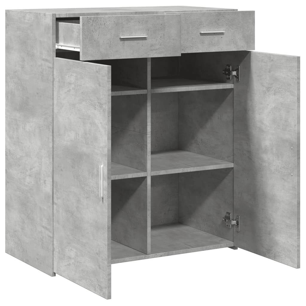 skænk 80x42,5x93 cm konstrueret træ betongrå