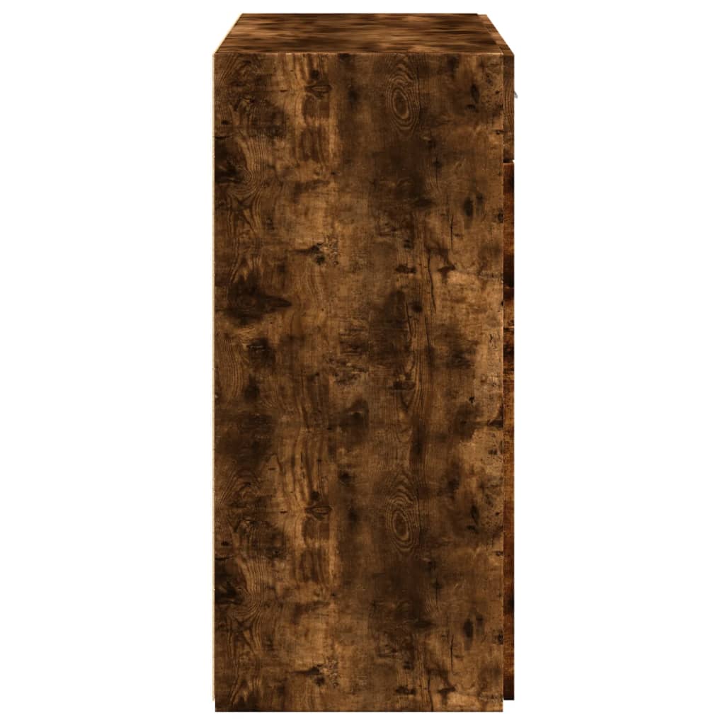 skænk 80x42,5x93 cm konstrueret træ røget egetræsfarve
