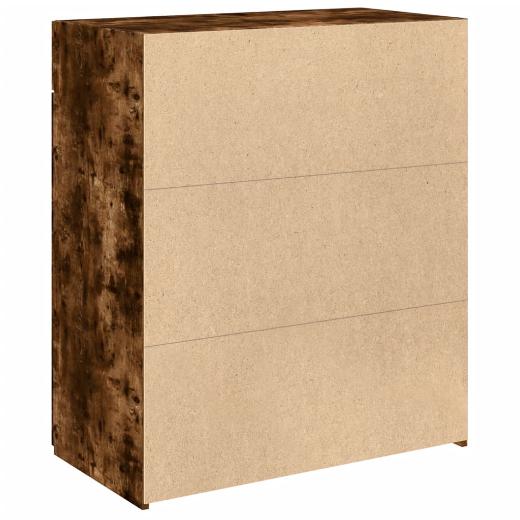 skænk 80x42,5x93 cm konstrueret træ røget egetræsfarve