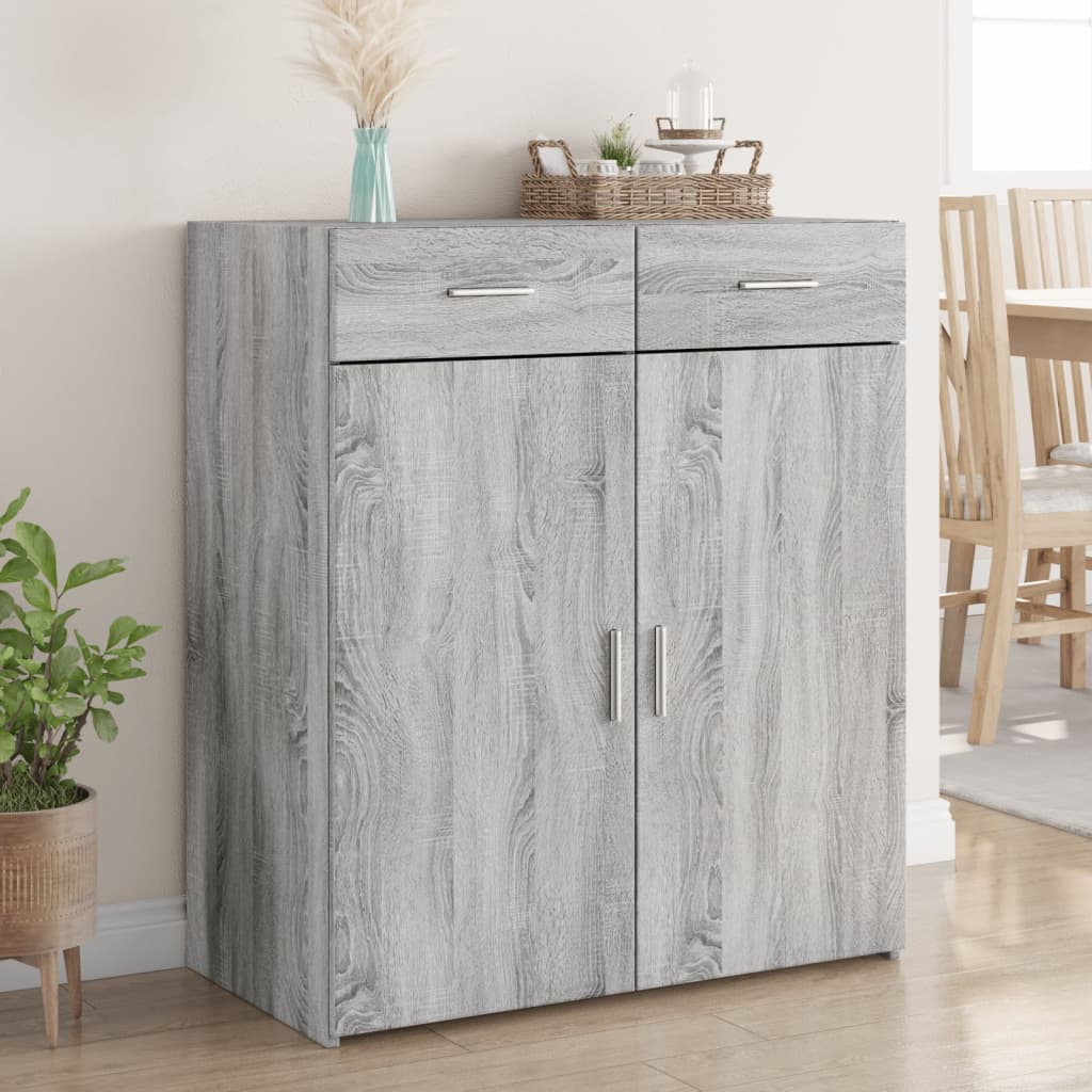 skænk 80x42,5x93 cm konstrueret træ grå sonoma-eg