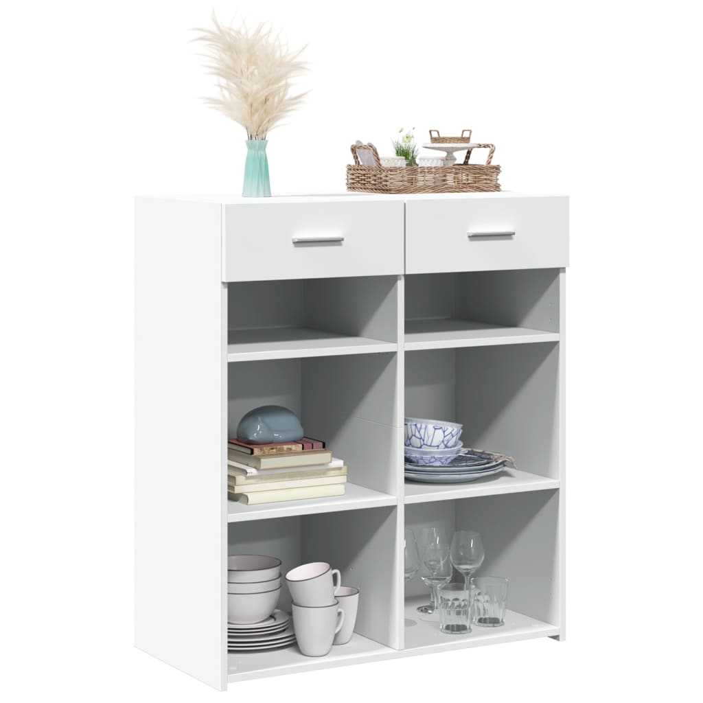 skænk 80x42,5x93 cm konstrueret træ hvid
