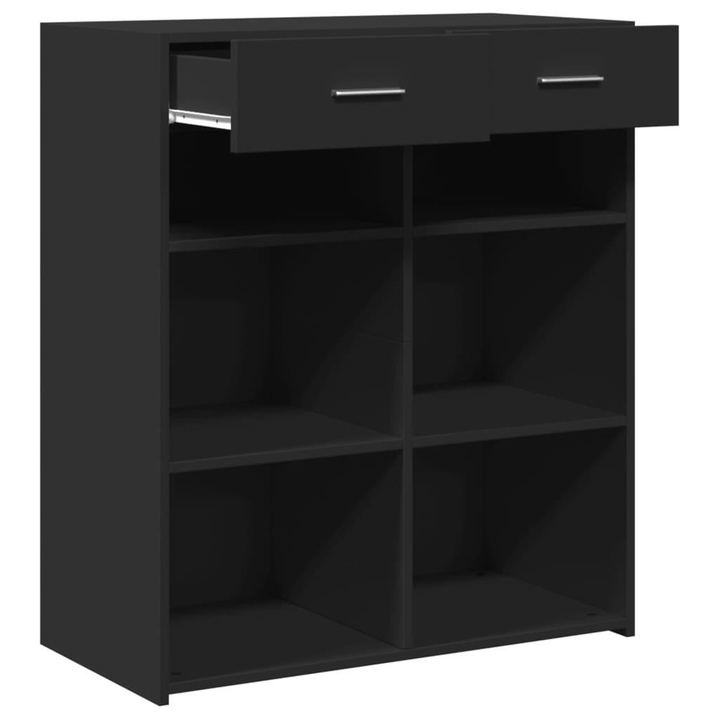 skænk 80x42,5x93 cm konstrueret træ sort