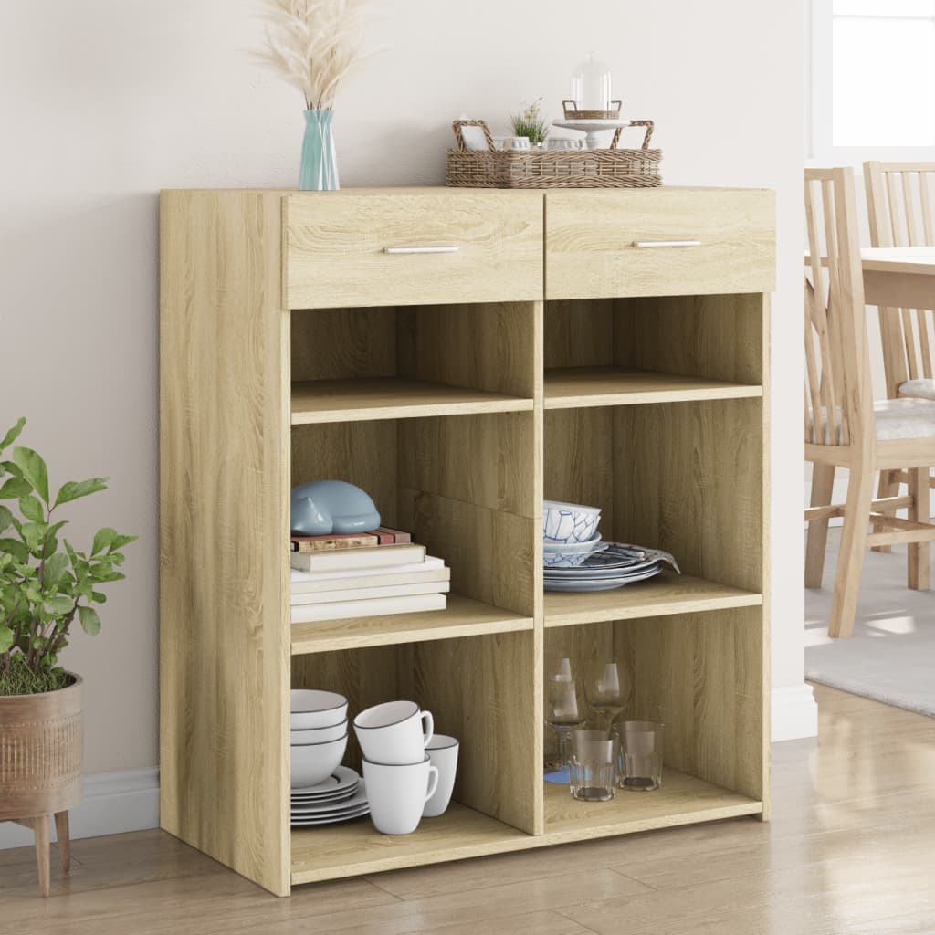 skænk 80x42,5x93 cm konstrueret træ sonoma-eg