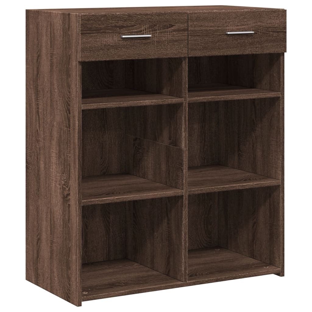 skænk 80x42,5x93 cm konstrueret træ brun egetræsfarve