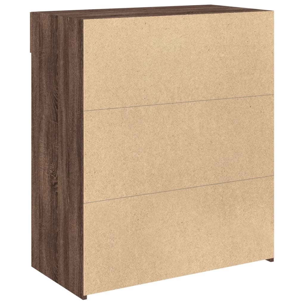 skænk 80x42,5x93 cm konstrueret træ brun egetræsfarve