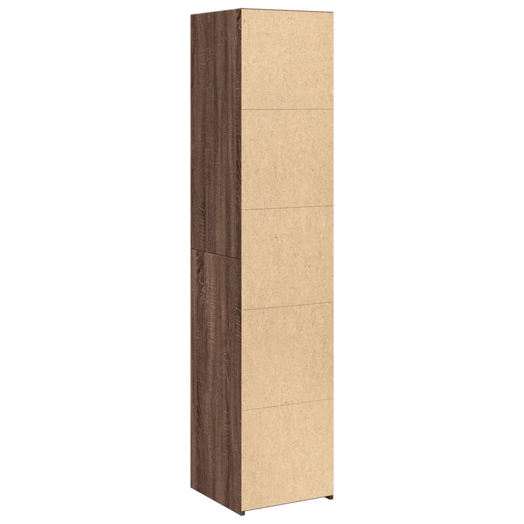 højskab 40x41x185 cm konstrueret træ brun egetræsfarve