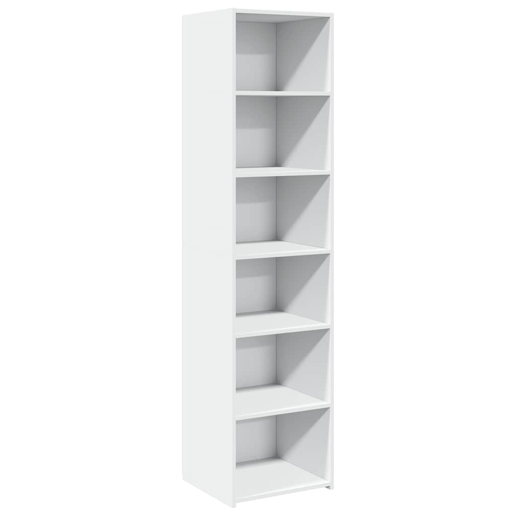 reol 45x41x185 cm konstrueret træ hvid