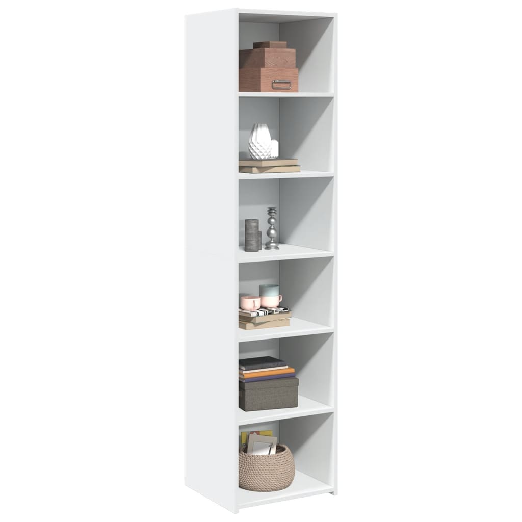 reol 45x41x185 cm konstrueret træ hvid