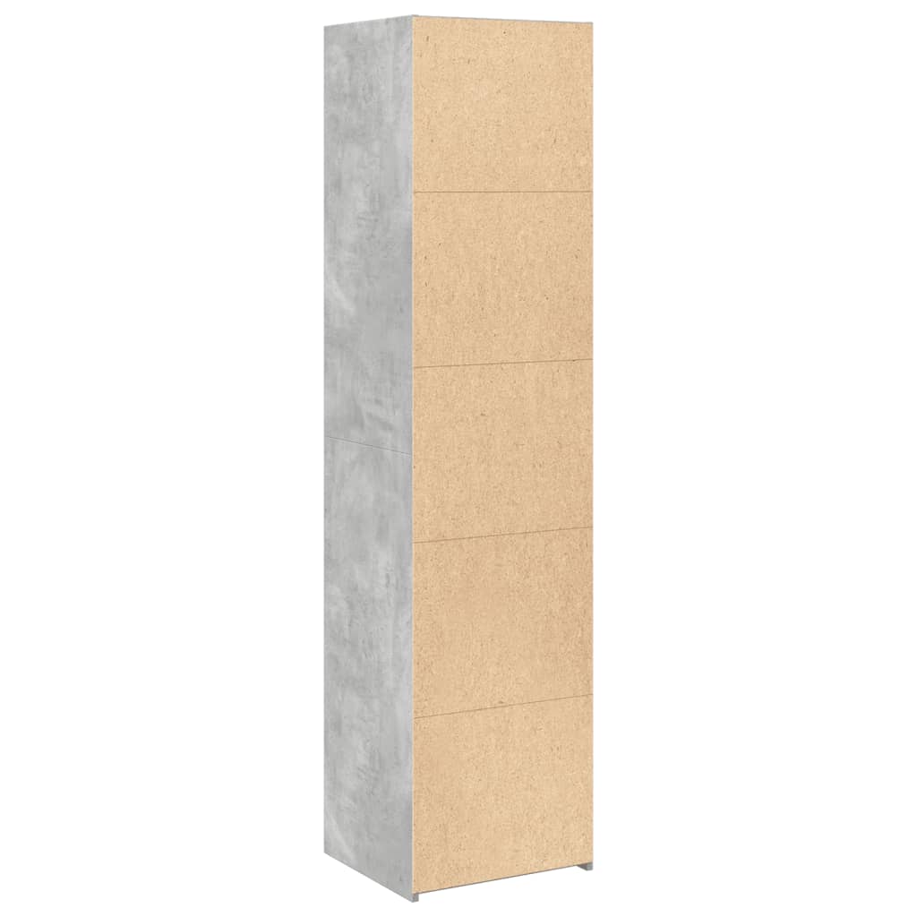 reol 45x41x185 cm konstrueret træ betongrå