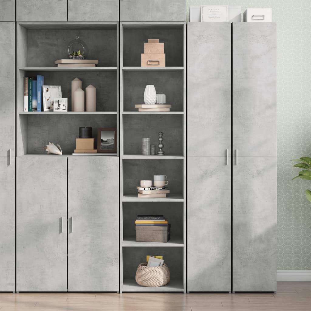reol 45x41x185 cm konstrueret træ betongrå