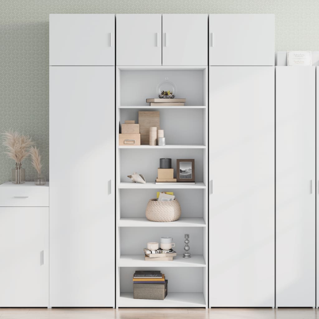 reol 70x41x185 cm konstrueret træ hvid