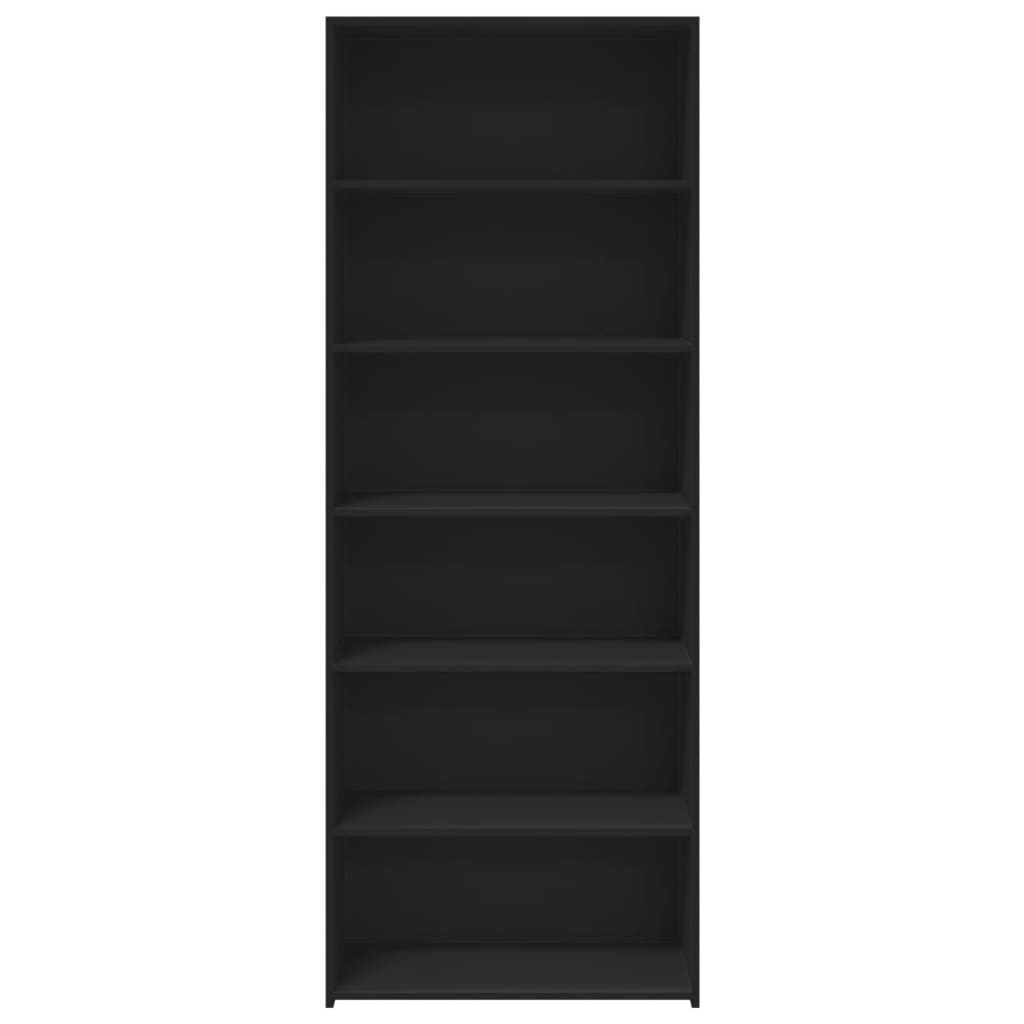 reol 70x41x185 cm konstrueret træ sort