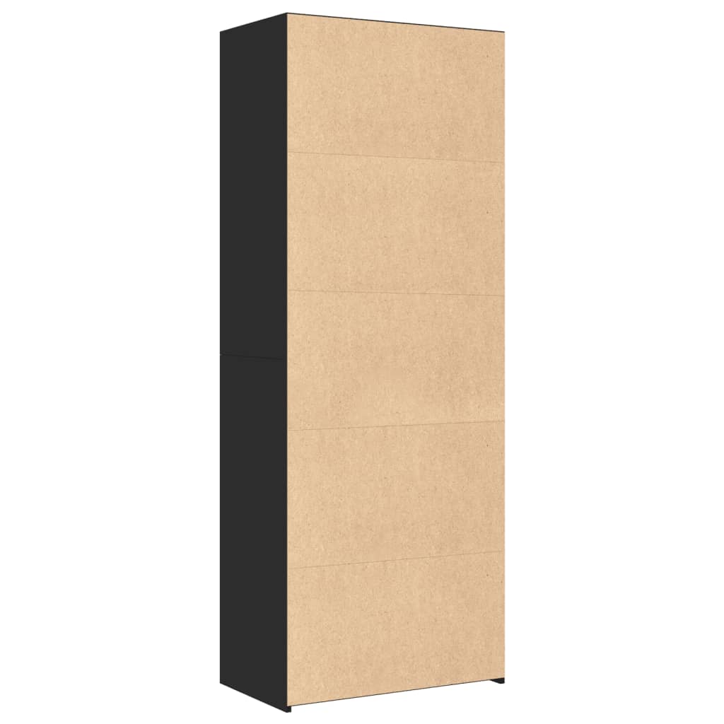 reol 70x41x185 cm konstrueret træ sort