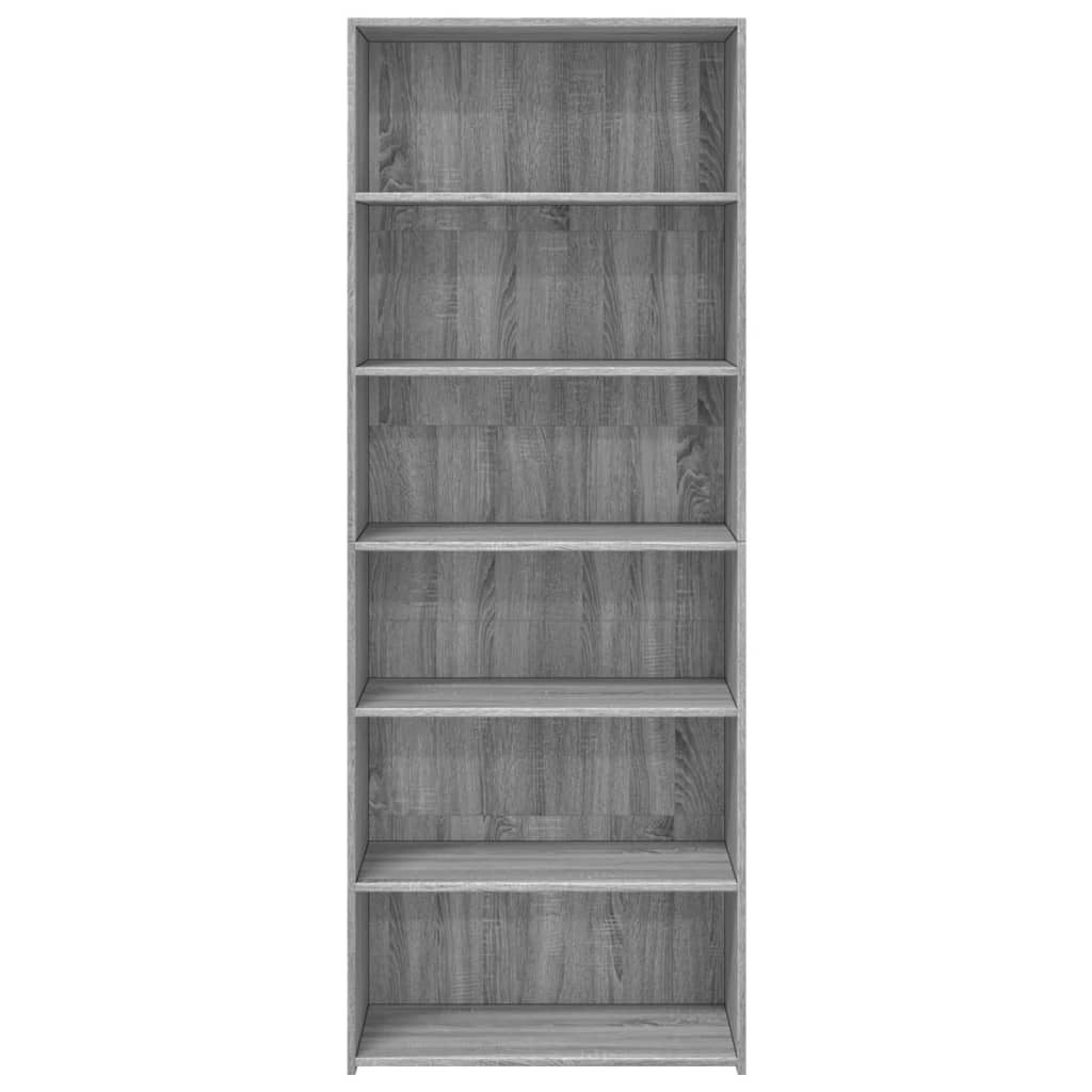 reol 70x41x185 cm konstrueret træ grå sonoma-eg