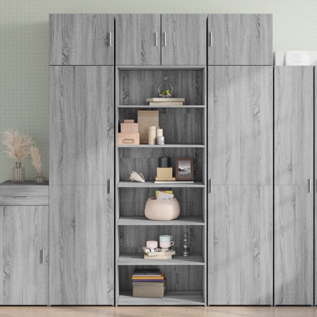 reol 70x41x185 cm konstrueret træ grå sonoma-eg
