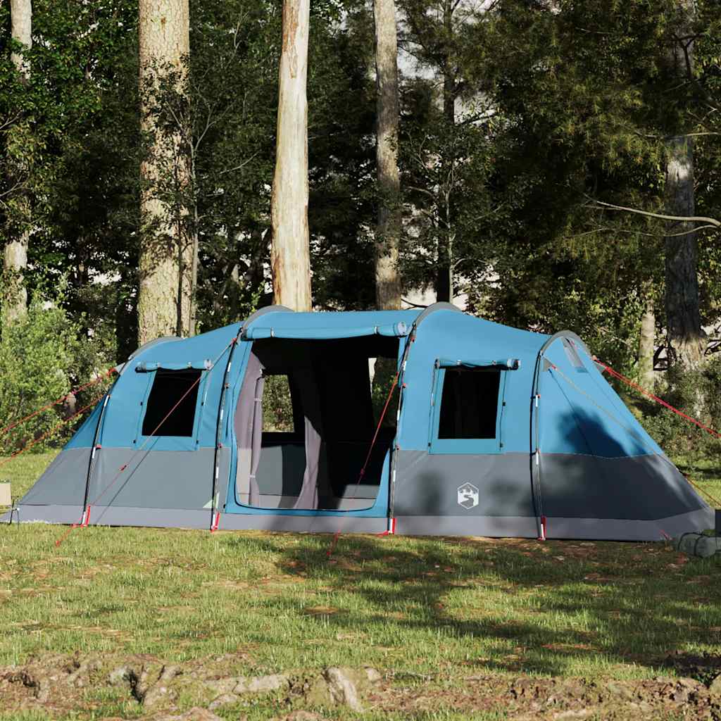 6-personers campingtelt vandtæt tunnel blå billede