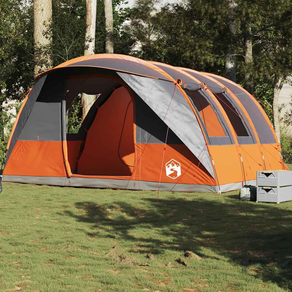5-personers campingtelt vandtæt grå og orange billede