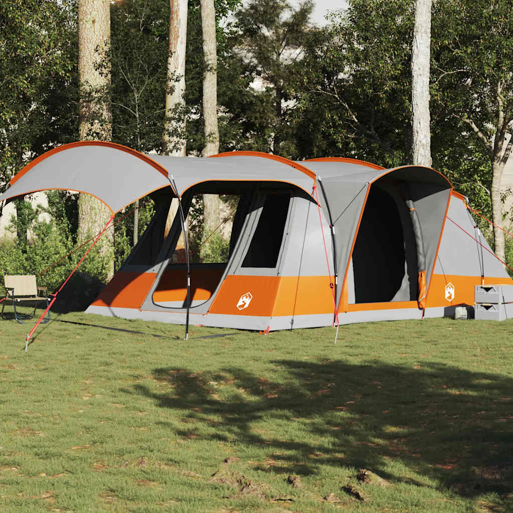 5-personers campingtelt vandtæt grå og orange billede