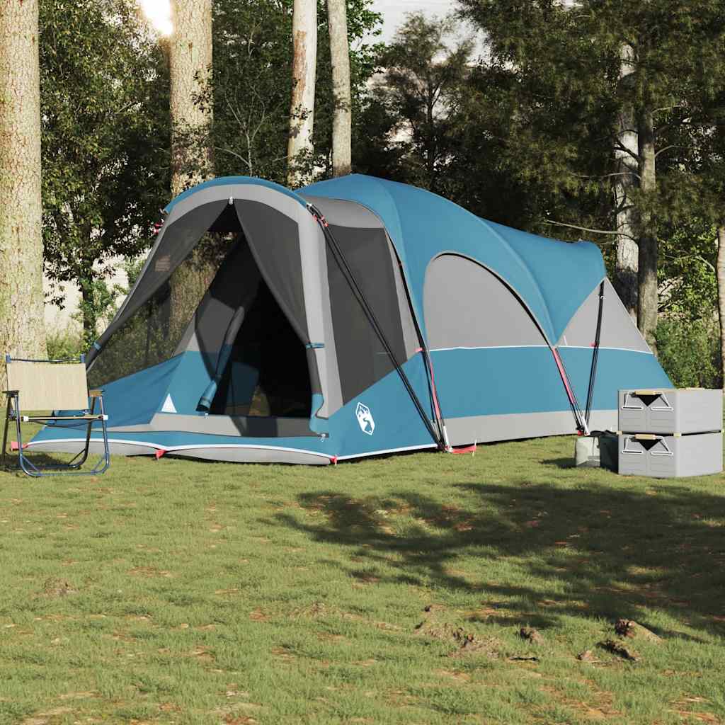 8-personers campingtelt vandtæt blå billede
