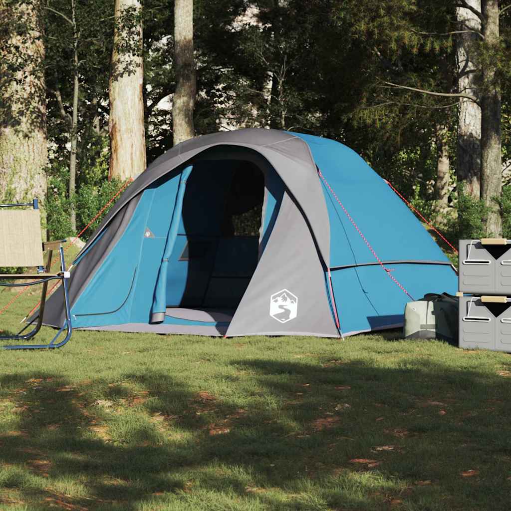 4-personers campingtelt vandtæt blå
