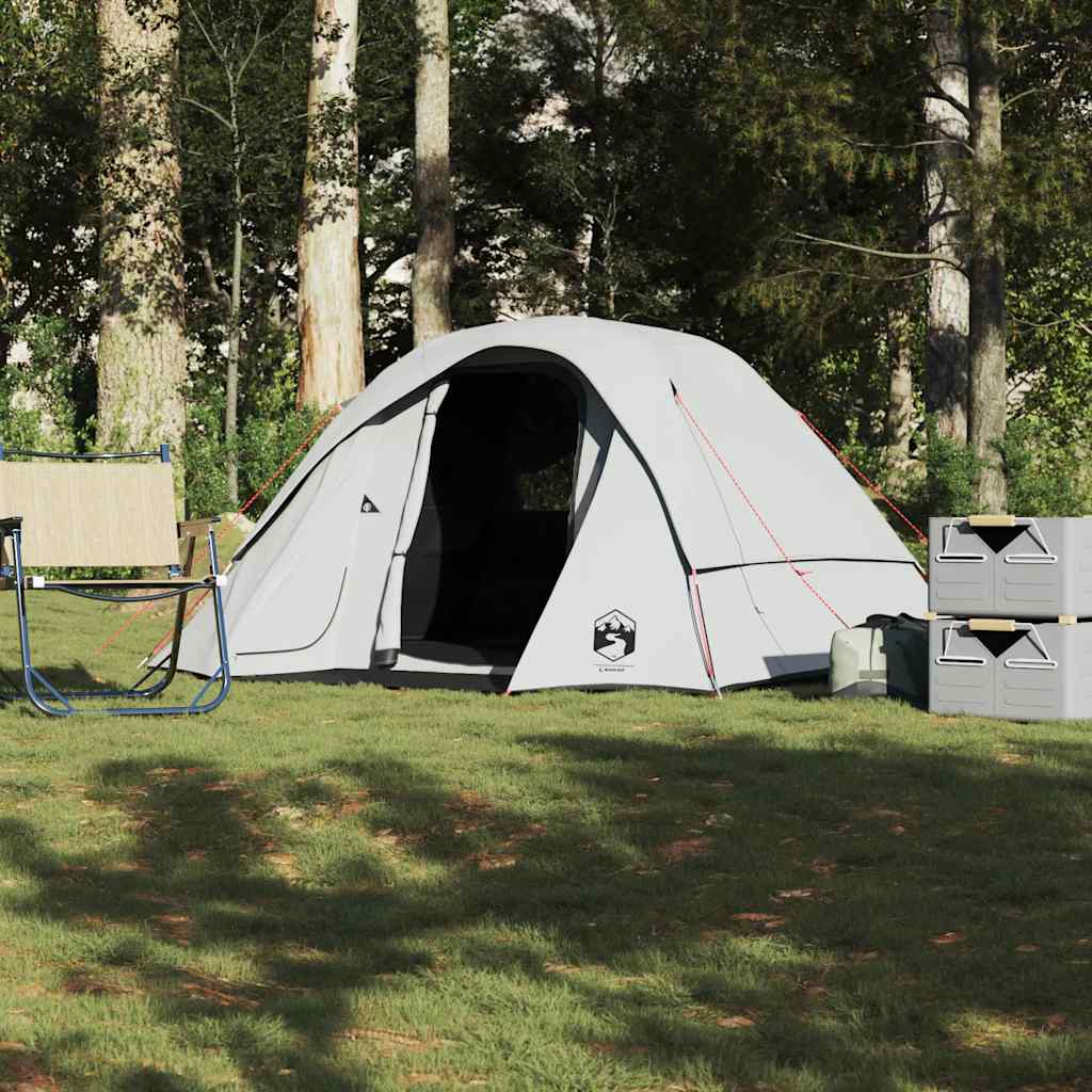 4-personers campingtelt vandtæt mørklægningsstof hvid