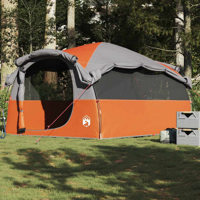 6-personers campingtelt vandtæt grå og orange