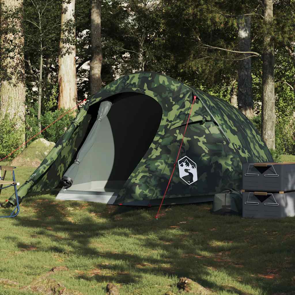3-personers campingtelt vandtæt camouflage billede