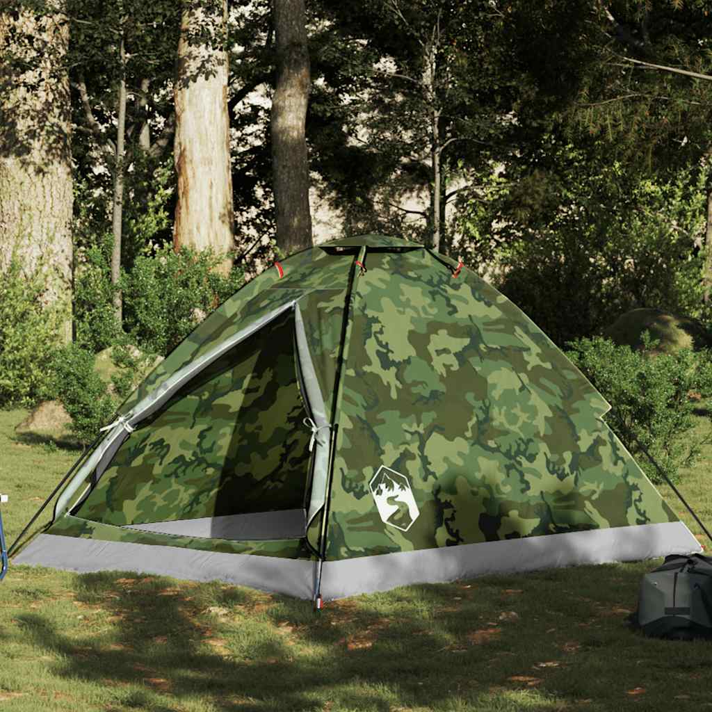 2-personers campingtelt vandtæt kuppel camouflage billede