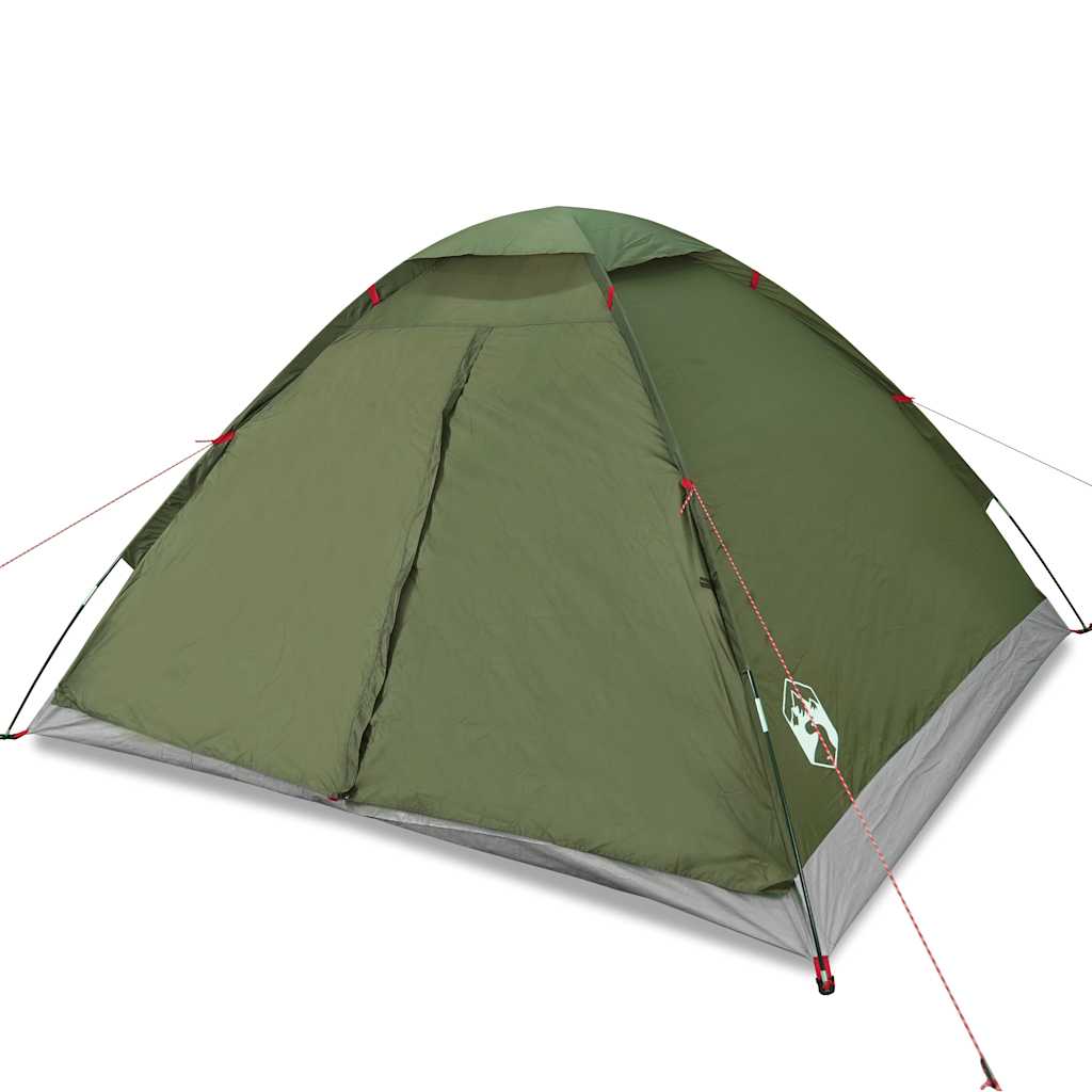 4-personers campingtelt vandtæt kuppel olivengrøn